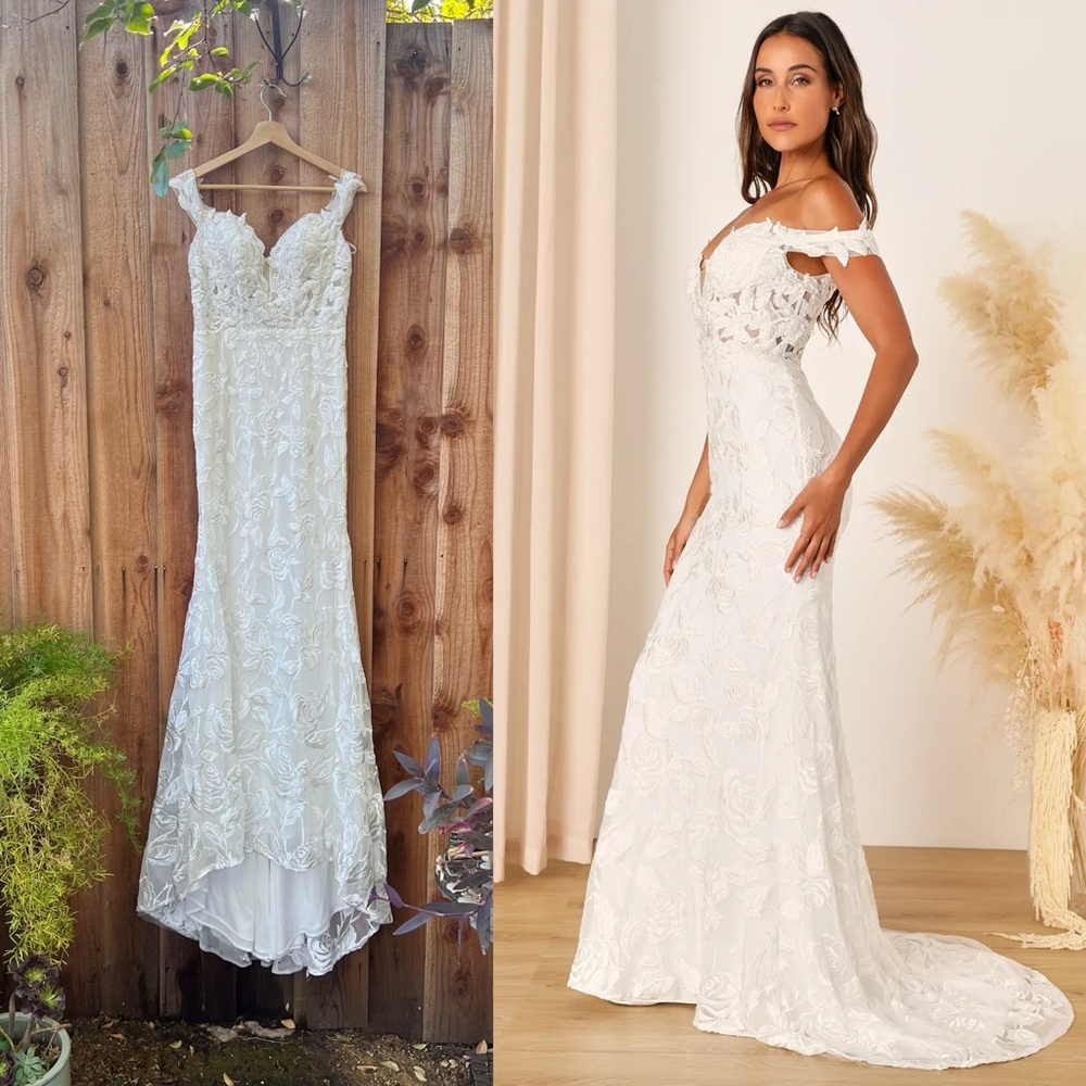 Lulu's White Lace Wedding Dress